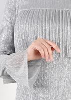 Tesettür giyim GÜMÜŞ SİMLİ KUMAŞ VOLANLI BLUZ 4527 