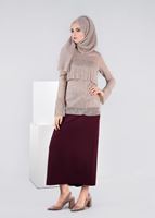 Tesettür giyim PUDRA SİMLİ KUMAŞ VOLANLI BLUZ 4527 