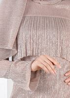 Tesettür giyim PUDRA SİMLİ KUMAŞ VOLANLI BLUZ 4527 