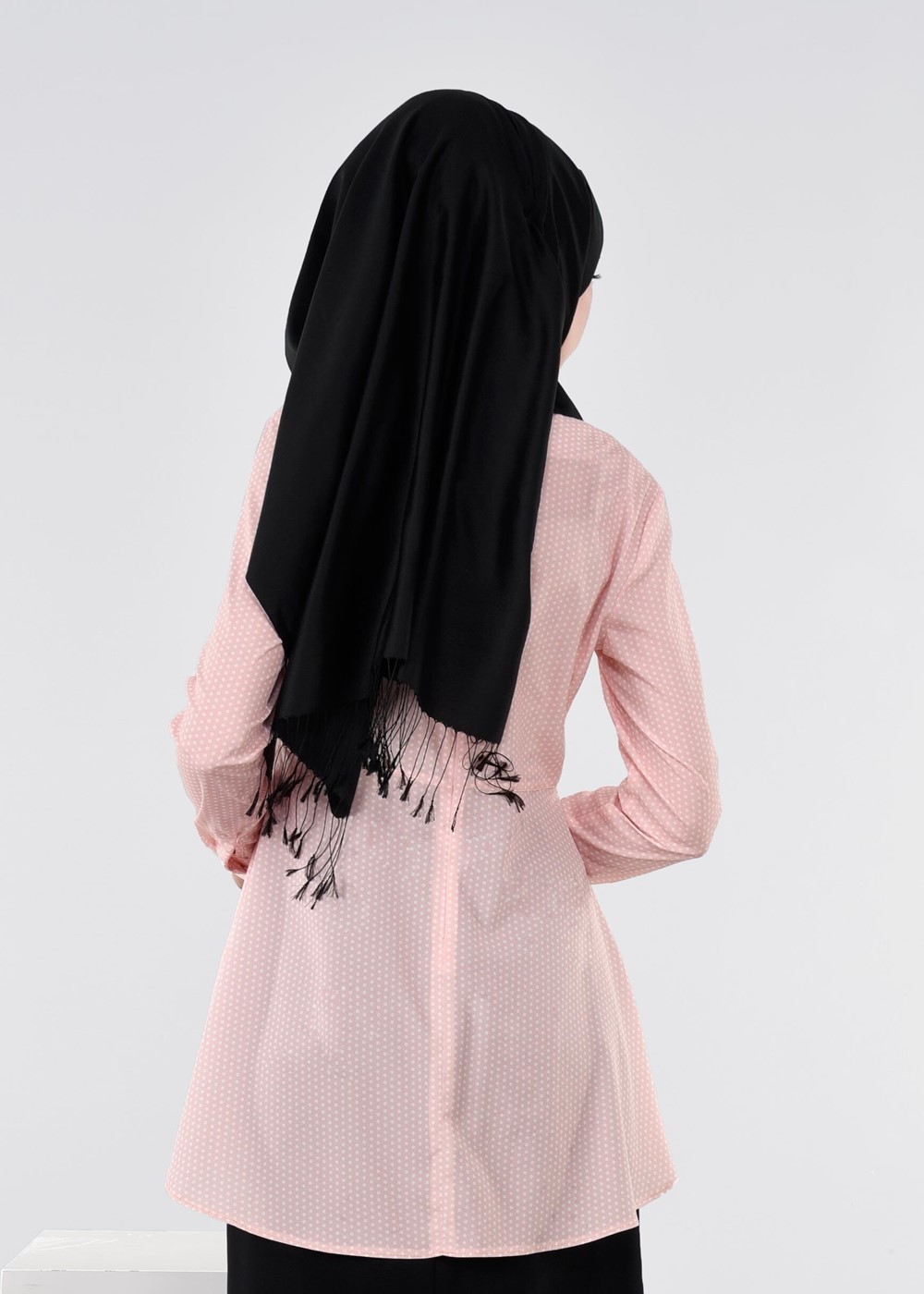 Tesettür giyim PUDRA PUANTİYELİ BLUZ 4543