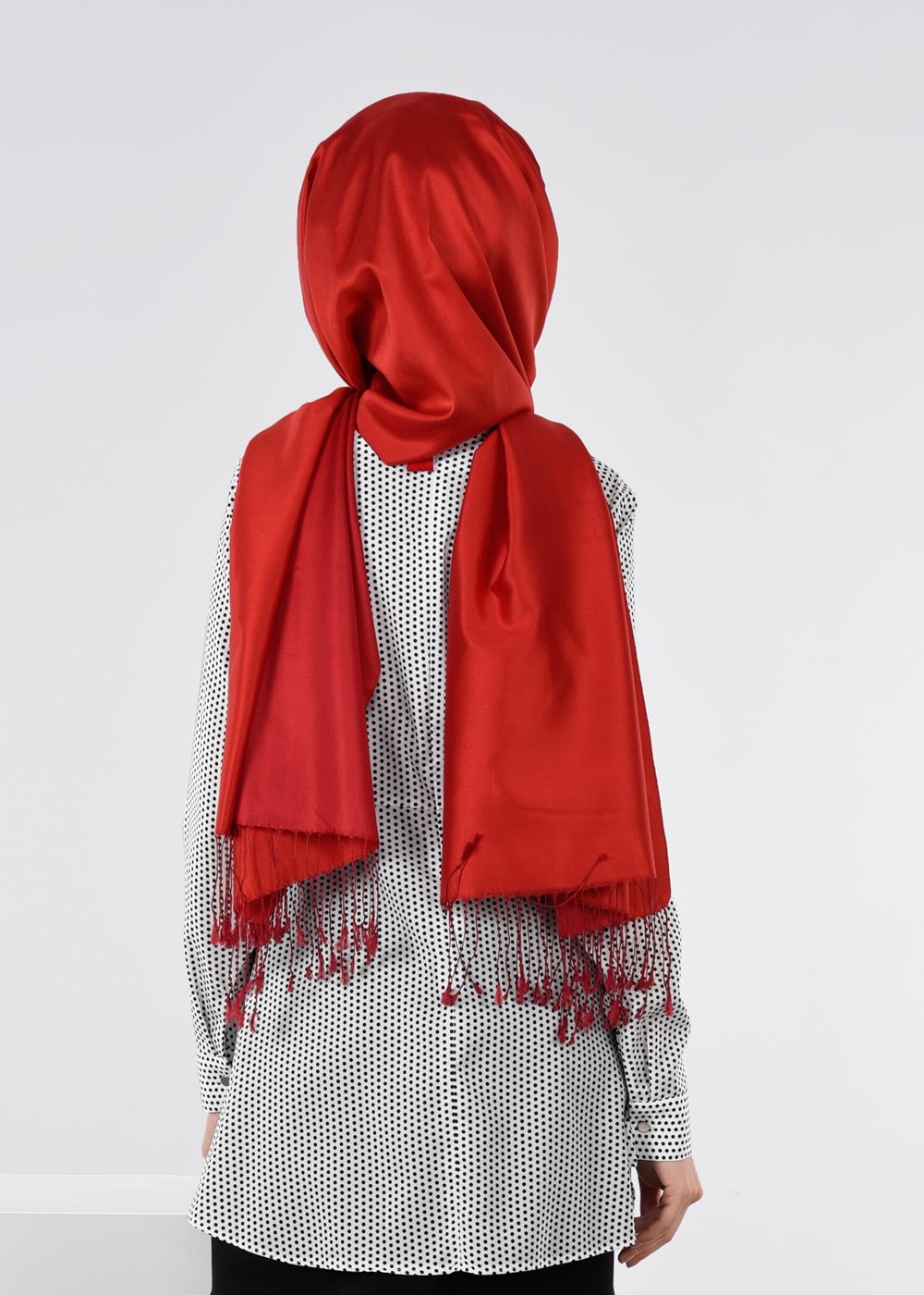 Tesettür giyim KREM PUANTİYELİ BLUZ 4543