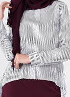 Tesettür giyim KREM PUANTİYELİ BLUZ 4543