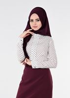 Tesettür giyim KREM PUANTİYELİ BLUZ 4545 