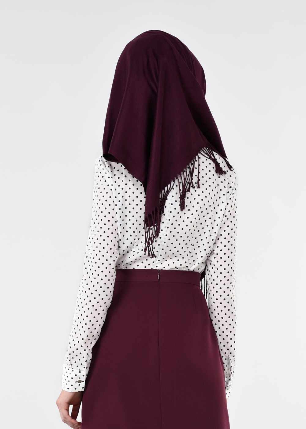 Tesettür giyim KREM PUANTİYELİ BLUZ 4545 