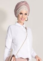 Hijab clothing WHITE EMBROIDERY DETAIL BLOUSE 4775 