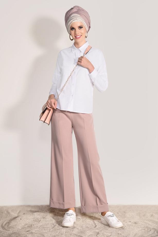 Hijab clothing  EMBROIDERY DETAIL BLOUSE 4775  - TRENDTESETTÜR
