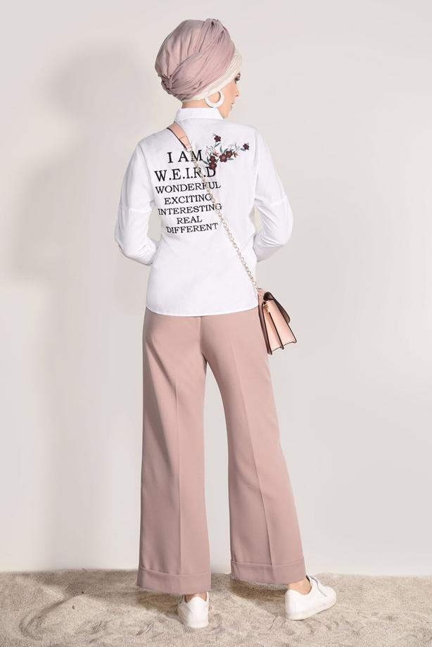 Hijab clothing  EMBROIDERY DETAIL BLOUSE 4775  - TRENDTESETTÜR