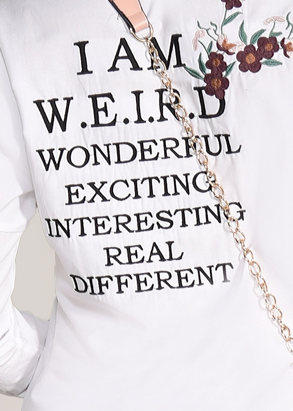 Hijab clothing WHITE EMBROIDERY DETAIL BLOUSE 4775 