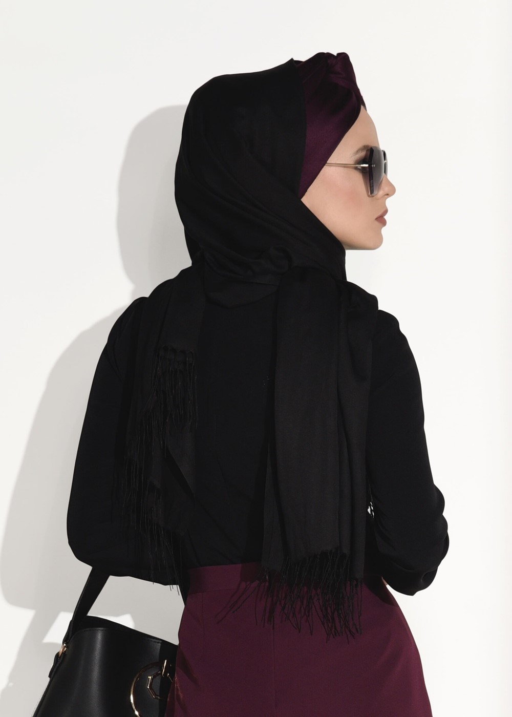 Tesettür giyim SİYAH DANTEL DETAYLI BLUZ 5207