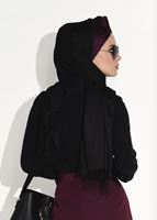 Tesettür giyim SİYAH DANTEL DETAYLI BLUZ 5207