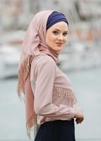 Tesettür giyim PUDRA DANTEL DETAYLI BLUZ 5207