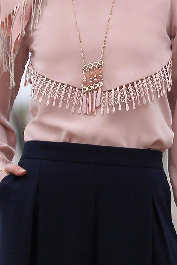 Tesettür giyim  DANTEL DETAYLI BLUZ 5207 - TRENDTESETTÜR