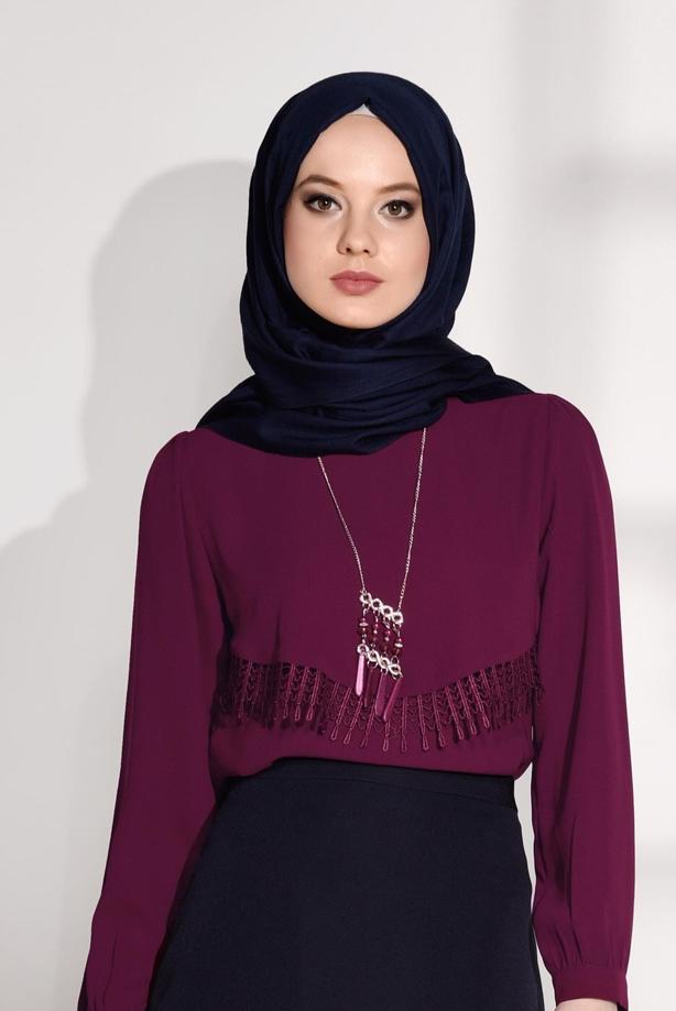 Tesettür giyim  DANTEL DETAYLI BLUZ 5207 - TRENDTESETTÜR