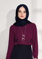 Tesettür giyim MOR DANTEL DETAYLI BLUZ 5207