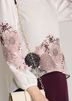 Tesettür giyim KREM DİJİTAL BASKI DESENLİ BLUZ 5308 