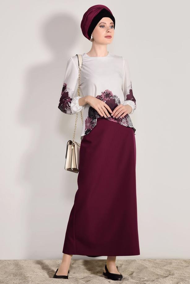 Tesettür giyim  DİJİTAL BASKI DESENLİ BLUZ 5308  - TRENDTESETTÜR