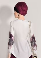 Tesettür giyim KREM DİJİTAL BASKI DESENLİ BLUZ 5308 