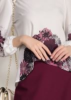 Tesettür giyim KREM DİJİTAL BASKI DESENLİ BLUZ 5308 