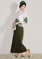 Tesettür giyim KREM DİJİTAL BASKI DESENLİ BLUZ 5308 