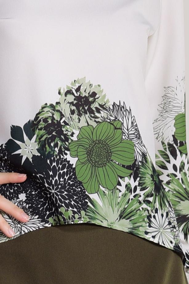 Tesettür giyim  DİJİTAL BASKI DESENLİ BLUZ 5308  - TRENDTESETTÜR