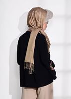 Tesettür giyim SİYAH KOLLARI VOLANLI NAKIŞ DETAYLI BLUZ 5505 