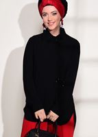 Hijab clothing BLACK ACCESSORY DETAIL BLOUSE T 6102 
