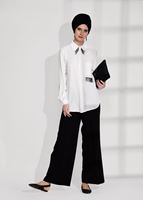 Vêtements hijab CRÈME CHEMISIER DÉTAIL ACCESSOIRE T 6102