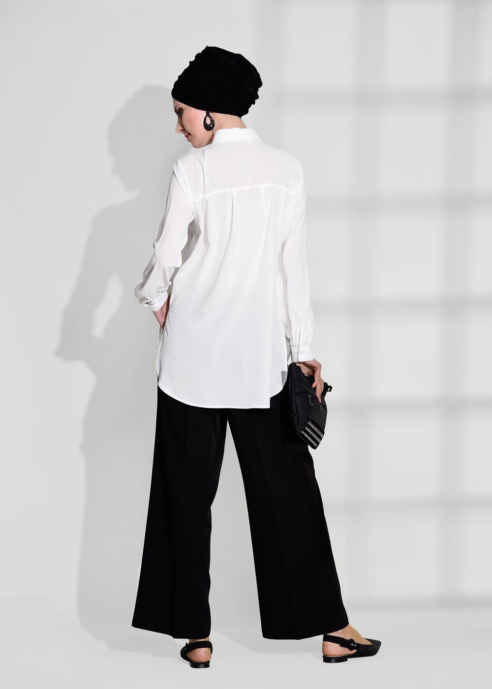 Vêtements hijab CRÈME CHEMISIER DÉTAIL ACCESSOIRE T 6102