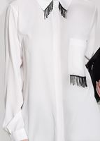 Vêtements hijab CRÈME CHEMISIER DÉTAIL ACCESSOIRE T 6102