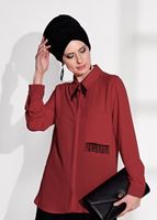 Hijab clothing RED ACCESSORY DETAIL BLOUSE T 6102 