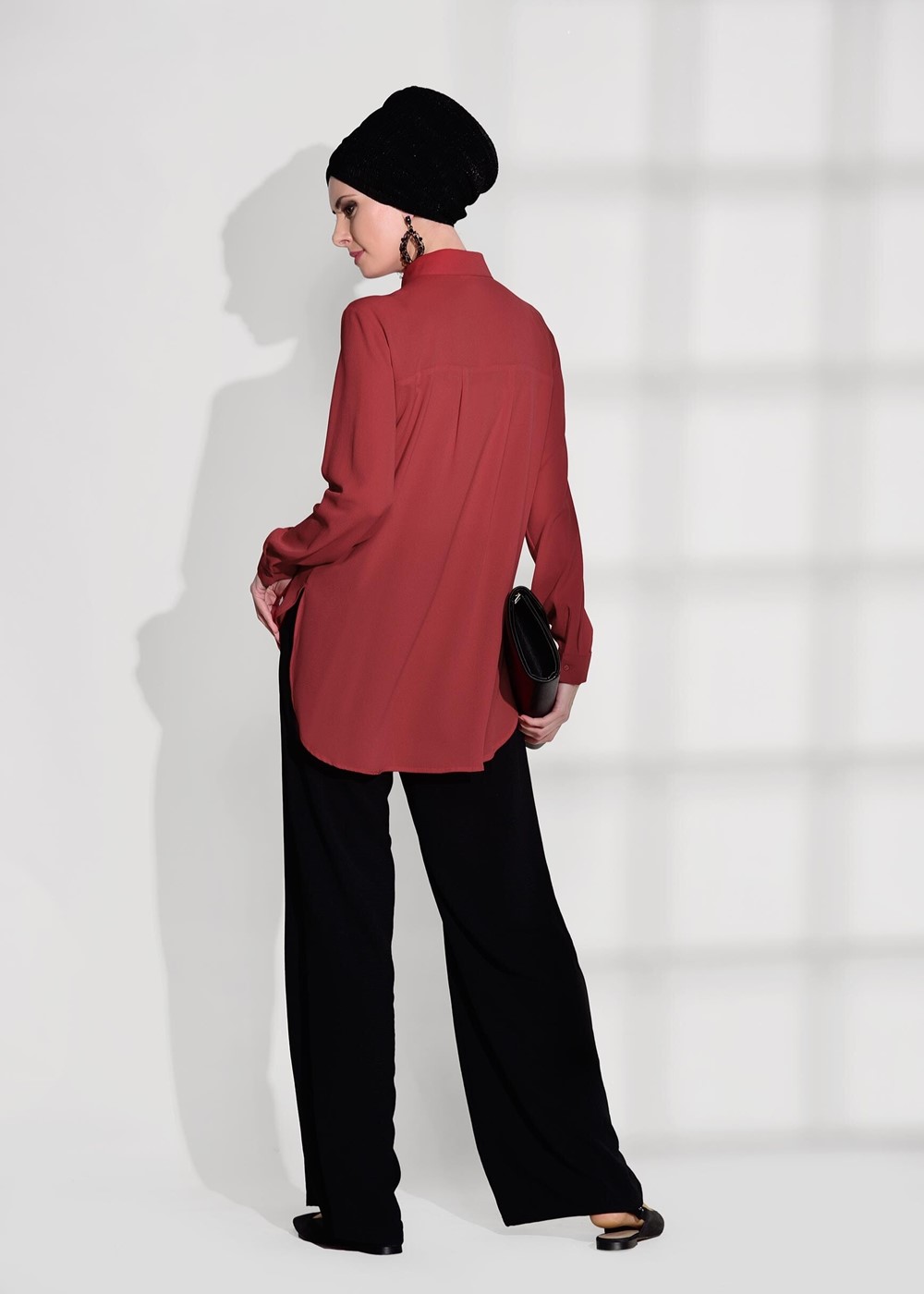 Hijab clothing RED ACCESSORY DETAIL BLOUSE T 6102 