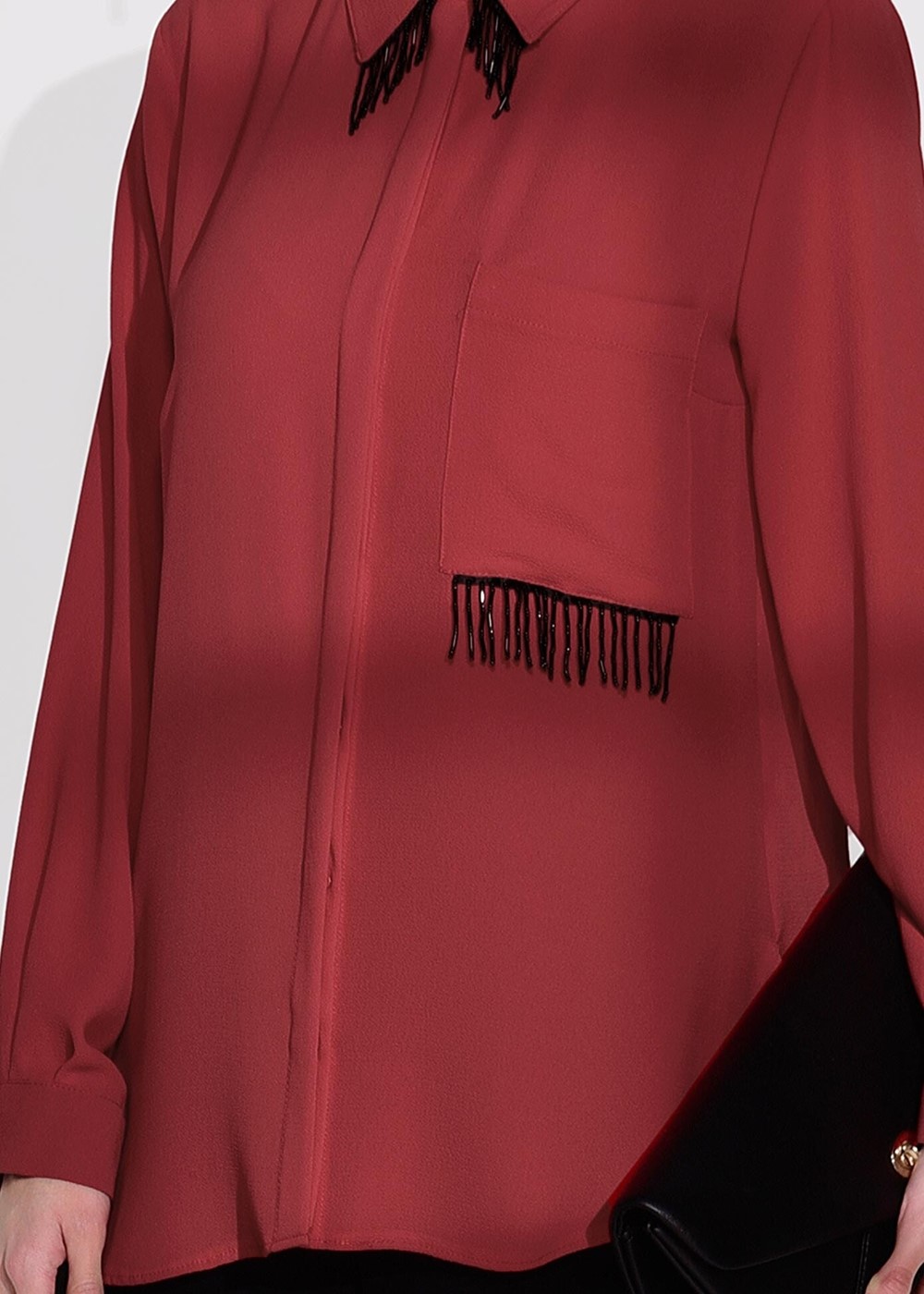 Hijab clothing RED ACCESSORY DETAIL BLOUSE T 6102 