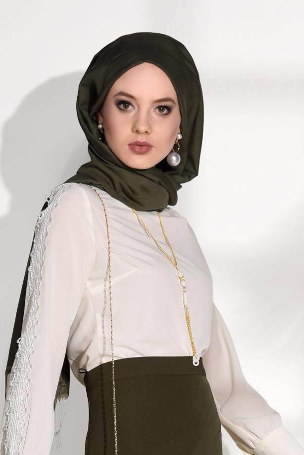 Tesettür giyim  KOL KISMI GÜPÜR DETAYLI BLUZ 6107 - TRENDTESETTÜR