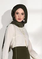Tesettür giyim KREM KOL KISMI GÜPÜR DETAYLI BLUZ 6107