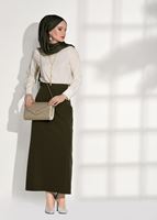 Tesettür giyim KREM KOL KISMI GÜPÜR DETAYLI BLUZ 6107