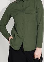 Tesettür giyim HAKİ CEPLİ ŞERİT DETAYLI BLUZ 6524