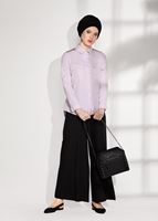 Tesettür giyim PUDRA CEPLİ ŞERİT DETAYLI BLUZ 6524