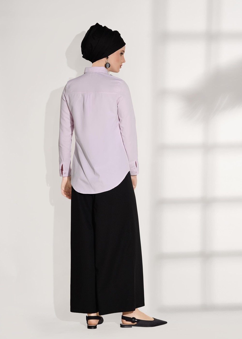 Tesettür giyim PUDRA CEPLİ ŞERİT DETAYLI BLUZ 6524