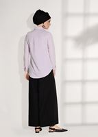 Tesettür giyim PUDRA CEPLİ ŞERİT DETAYLI BLUZ 6524