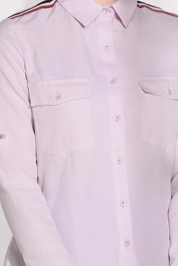 Hijab-Kleidung  CEPLİ ŞERİT DETAYLI BLUZ 6524 - TRENDTESETTÜR