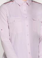 Tesettür giyim PUDRA CEPLİ ŞERİT DETAYLI BLUZ 6524