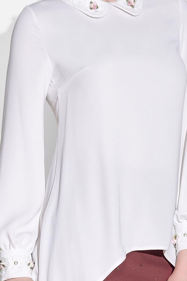 Vêtements hijab  FLOWER EMBROIDERED BLOUSE T 7065  - TRENDTESETTÜR