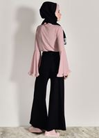 Tesettür giyim PUDRA KOLLARI VOLANLI BLUZ 7142