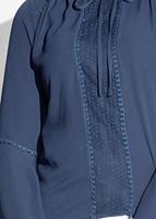 Tesettür giyim LACİVERT KOLLARI VOLANLI BLUZ 7142