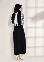 Tesettür giyim KREM T 8094 Armalin-Çiçek Desenli Bluz