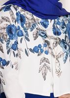 Tesettür giyim KREM T 8094 Armalin-Çiçek Desenli Bluz