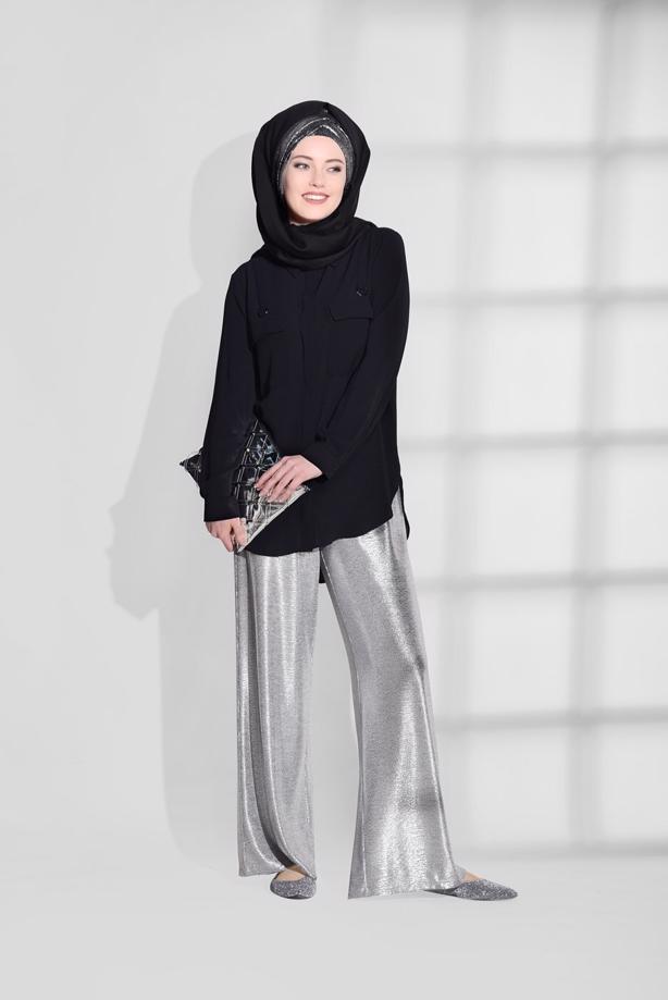 Vêtements hijab  POCKET DETAIL BLOUSE 8202  - TRENDTESETTÜR