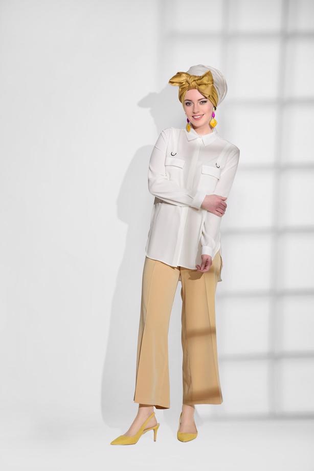 Vêtements hijab  POCKET DETAIL BLOUSE 8202  - TRENDTESETTÜR