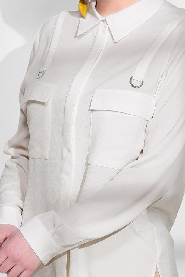 Vêtements hijab  POCKET DETAIL BLOUSE 8202  - TRENDTESETTÜR