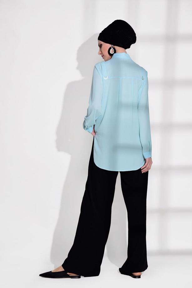 Vêtements hijab  POCKET DETAIL BLOUSE 8202  - TRENDTESETTÜR